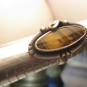 Southwestern Sterling Tiger's Eye Ring Sz. 6